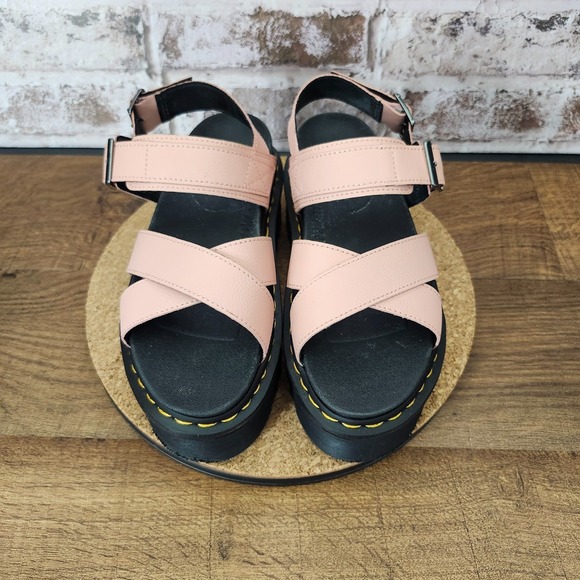 Dr. Martens Voss II Quad Leather Strap Platform Sandals Peach / (US) Size 8 - Picture 11 of 14